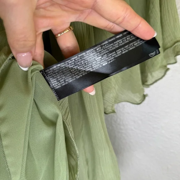 Mango Light Green Ruffled Dress - Picture 15 of 16